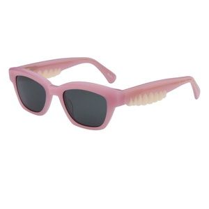 Fashion brand company rectangle teeth sunglasses